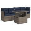 vidaXL 5 Piece Garden Sofa Set with Cushions Grey Poly Rattan Acacia