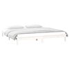vidaXL LED Bed Frame without Mattress White 120x190 cm Small Double Solid Wood