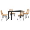 vidaXL Garden Dining Set 5 pcs Brown Powder-Coated Steel
