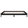 vidaXL LED Bed Frame without Mattress Black 200x200 cm Solid Wood