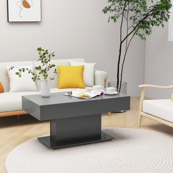 vidaXL Coffee Table Grey 96x50x45 cm Engineered Wood