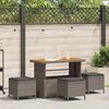 vidaXL Garden Dining Set Grey Poly rattan