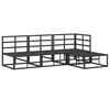 vidaXL Garden Sofa Set with Cushion 4 pcs Black Aluminium