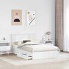 vidaXL Storage Bed with Headboard White 135 x 190 cm Engineered Wood