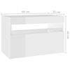 vidaXL TV Cabinet with LED Lights High Gloss White 60x35x40 cm