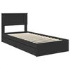 vidaXL Storage Bed with Headboard Black 90 x 190 cm Engineered Wood
