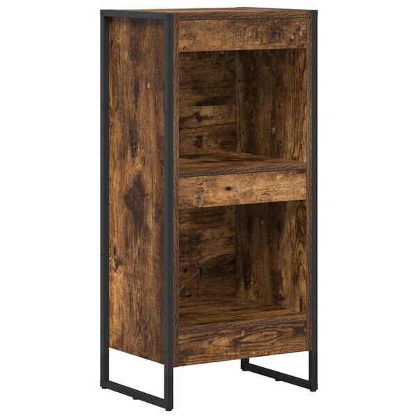 vidaXL Book Cabinet Smoke Oak 40 x 30 x 86.5 cm Engineered Wood