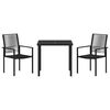 vidaXL Garden Dining Set 3 pcs Black Powder-Coated Steel
