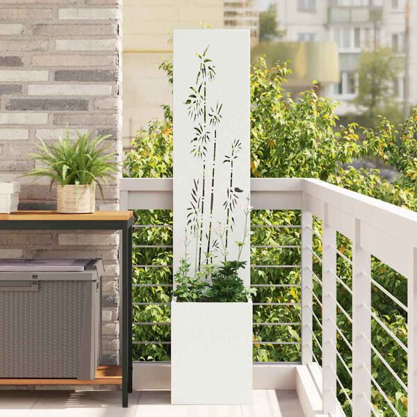vidaXL Garden Privacy Screen White 32 x 140 cm Cold-rolled steel