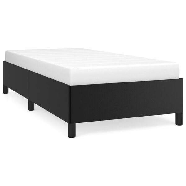 vidaXL Bed Frame without Mattress Black 90x190 cm Single Single Faux Leather