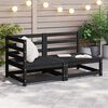 vidaXL 2 Piece Garden Lounge Set Black Solid Pinewood