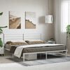 vidaXL Metal Bed Frame without Mattress with Headboard White 180x200cm