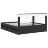 vidaXL Bed Frame with Headboard Black 160 x 200 cm Solid Pine Wood
