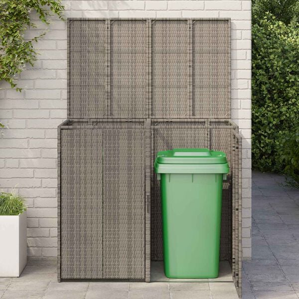 vidaXL Box Garbage Bin Box 2 pcs Grey 130 x 80 x 115 cm Polyethylene