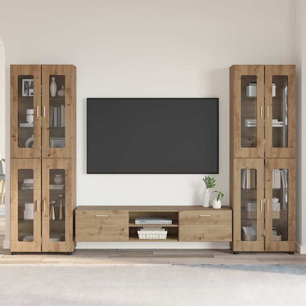 vidaXL TV Cabinet Set with Drawer FLORIN Artisan Oak Engineered Wood