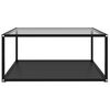 vidaXL Coffee Table Transparent and Black 80x80x35 cm Tempered Glass