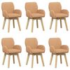 vidaXL Swivel Dining Chairs 6 pcs Boucl&eacute; Beige 54 x 58 x 87 cm