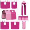 vidaXL Bunk Bed without Mattress with Slide and Curtains Pink 90x200 cm