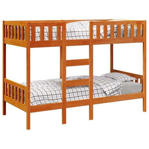 vidaXL Bunk Bed Wax Brown 80x200 cm Solid Wood Pine