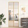 vidaXL Interior Door Slim Golden 83x201.5 cm Tempered Glass and Aluminium