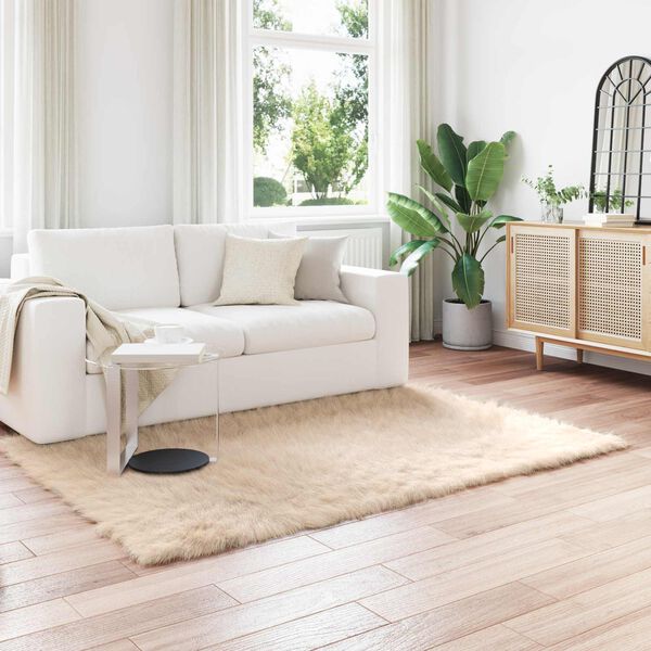 vidaXL Faux Sheepskin Rug Tafalla Beige 160 x 230 cm Polyester