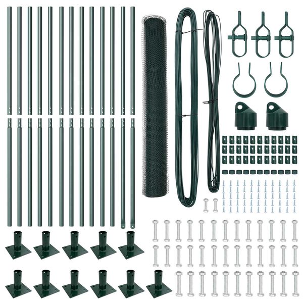 vidaXL Fence Post Green 25 x 1.2 m (13 mm mesh) Steel
