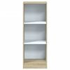 vidaXL 3-Tier Book Cabinet White and Sonoma Oak 40x24x109 cm Engineered Wood