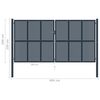 vidaXL Fence Gate Anthracite 404x200 cm Steel