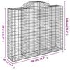 vidaXL Arched Gabion Baskets 15 pcs 200x50x160/180 cm Galvanised Iron