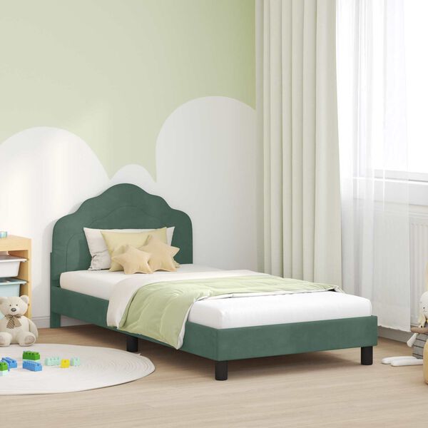 vidaXL Children's Bed Frame with Headboard Sea Green 80 x 200 cm