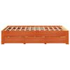vidaXL Bed Frame without Mattress with Drawers Wax Brown 120x200 cm Solid Wood Pine
