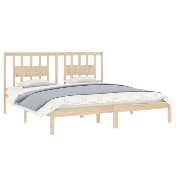 vidaXL Bed Frame without Mattress Solid Wood 200x200 cm (810037+818690)