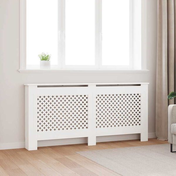 vidaXL Radiator Cover White 172x19x81.5 cm MDF