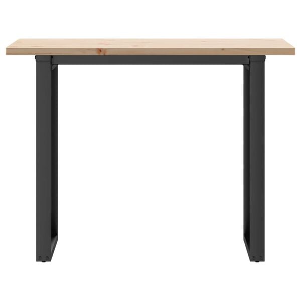 vidaXL Dining Table O-Frame 100x50x75.5 cm Solid Wood Pine and Steel