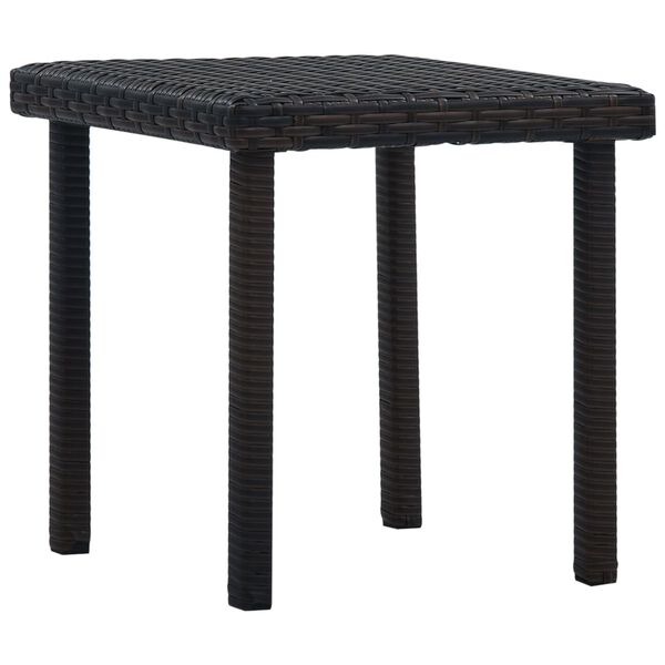 vidaXL Garden Tea Table Brown 40x40x40 cm Poly Rattan