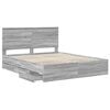 vidaXL Bed Frame with Headboard Grey Sonoma 160 x 200 cm Engineer Wood