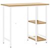 vidaXL Computer Desk White and Light Oak 80x40x72 cm MDF and Metal