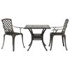 vidaXL 3 Piece Bistro Set Bronze Cast Aluminium