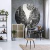 WallArt Wallpaper Circle Hong Kong the Old Days 190 cm