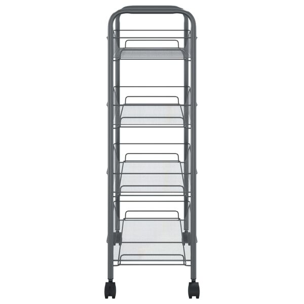 vidaXL 4-Tier Kitchen Trolley Grey 46x26x85 cm Iron
