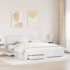 vidaXL Bed Frame with Headboard White 200 x 200 cm Engineered Wood