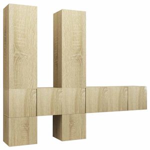 vidaXL 7 Piece TV Cabinet Set Sonoma Oak Engineered Wood