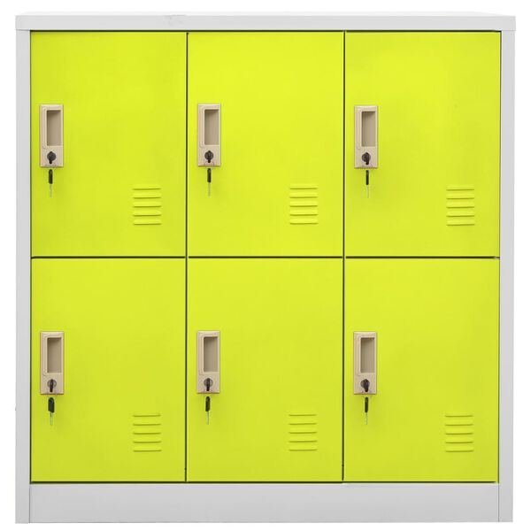 vidaXL Locker Cabinets 2 pcs Light Grey and Green 90x45x92.5 cm Steel