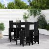 vidaXL 5 Piece Garden Bar Set Black Solid Wood Pine