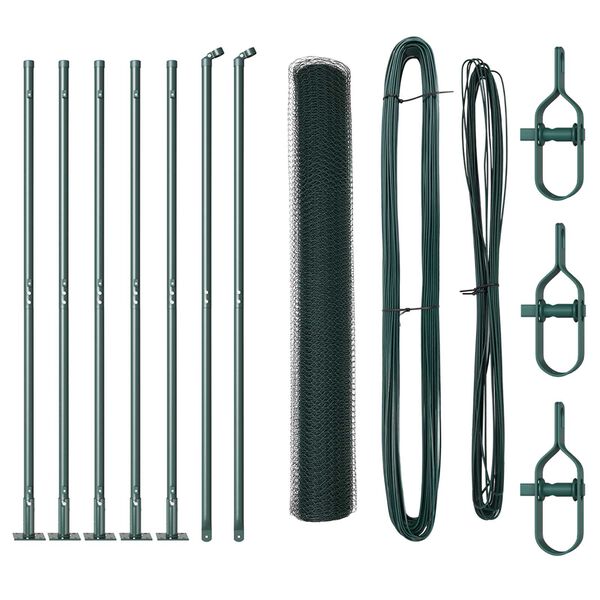 vidaXL Fence Post Green 10 x 1.2 m (13 mm mesh) Steel and PVC