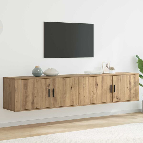vidaXL Wall-mounted TV Cabinet Set Wall-mounted 2 pcs Artisan Oak