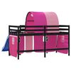 vidaXL Kids' Loft Bed with Tunnel without Mattress Pink 90x190 cm Single