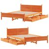 vidaXL Bed Frame without Mattress Wax Brown 120x190 cm Small Double Solid Wood Pine
