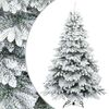 vidaXL Artificial Hinged Christmas Tree Snow Flocked White 180 cm