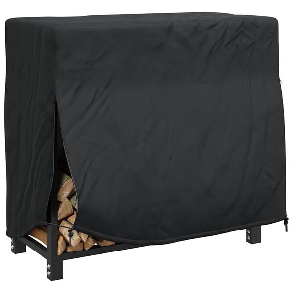 vidaXL Firewood Rack Cover Plain Black 61 x 122 x 106 cm Fabric